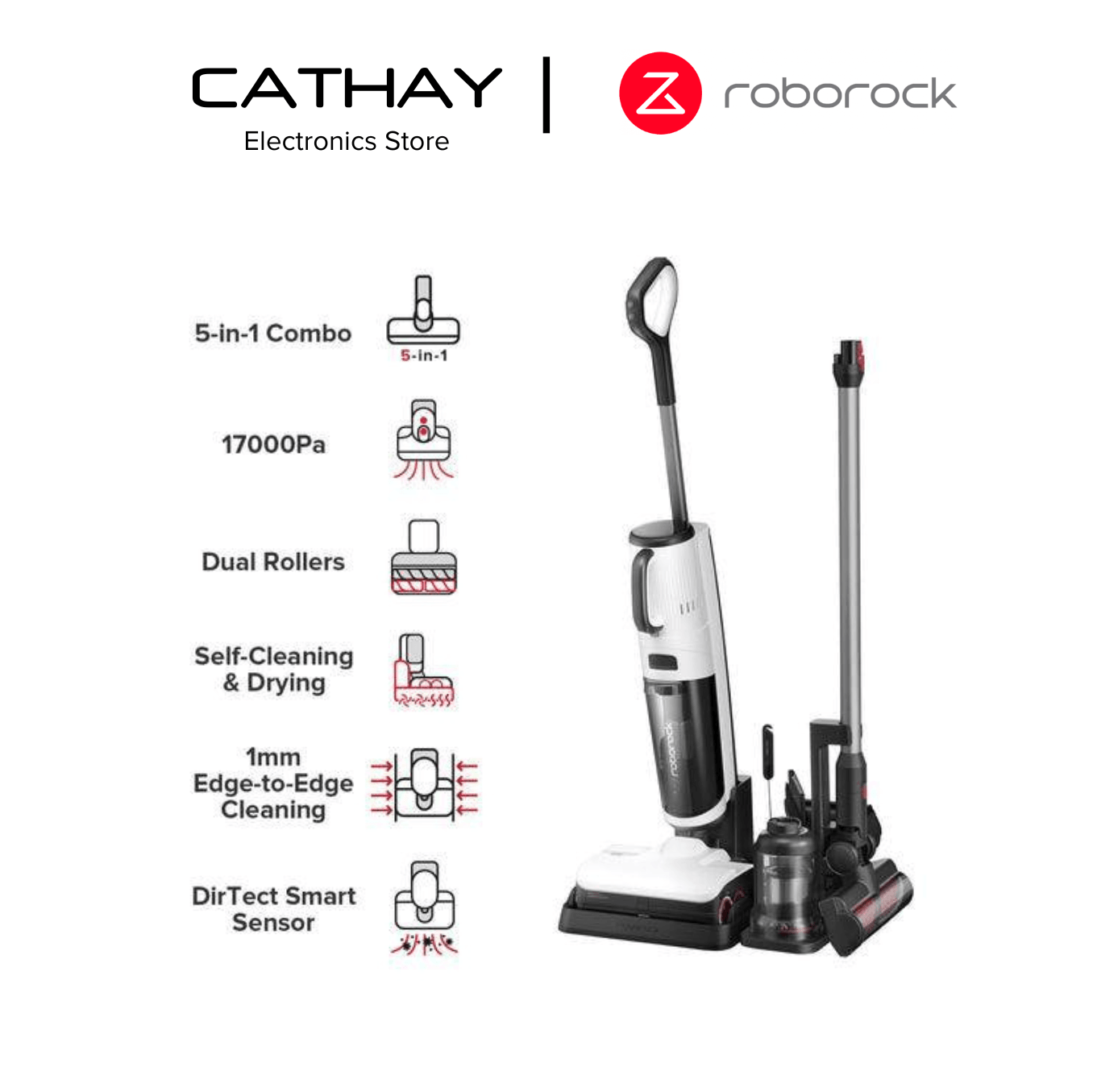 Roborock Dyad Pro Combo 5-in-1 Wet and Dry Vacuum Cleaner - Cathay Electronics SG