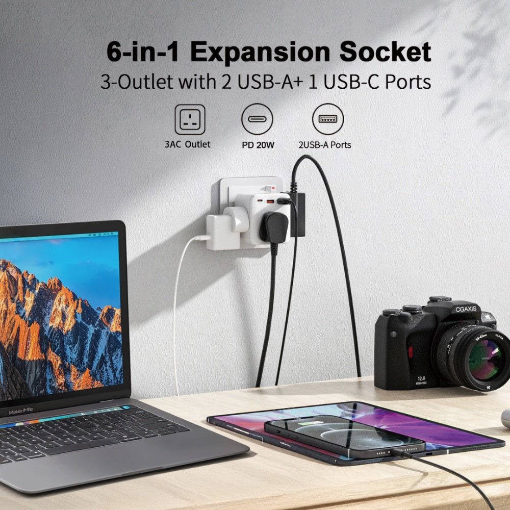 Airbot Anergy+ Multi Plug Extension Socket Air 3B-PD with USB+Type C