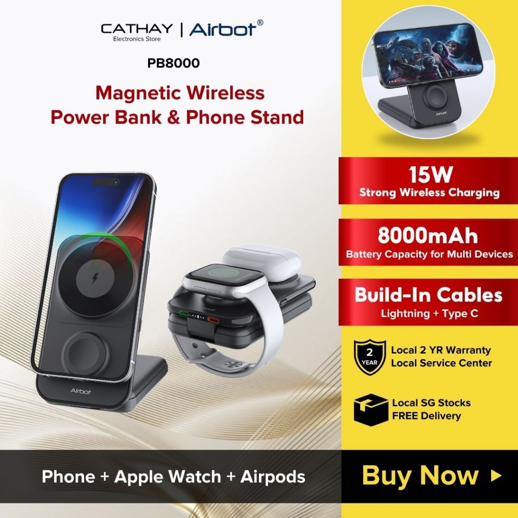 Airbot Cathay PB8000mAh Magnetic Wireless Power Bank