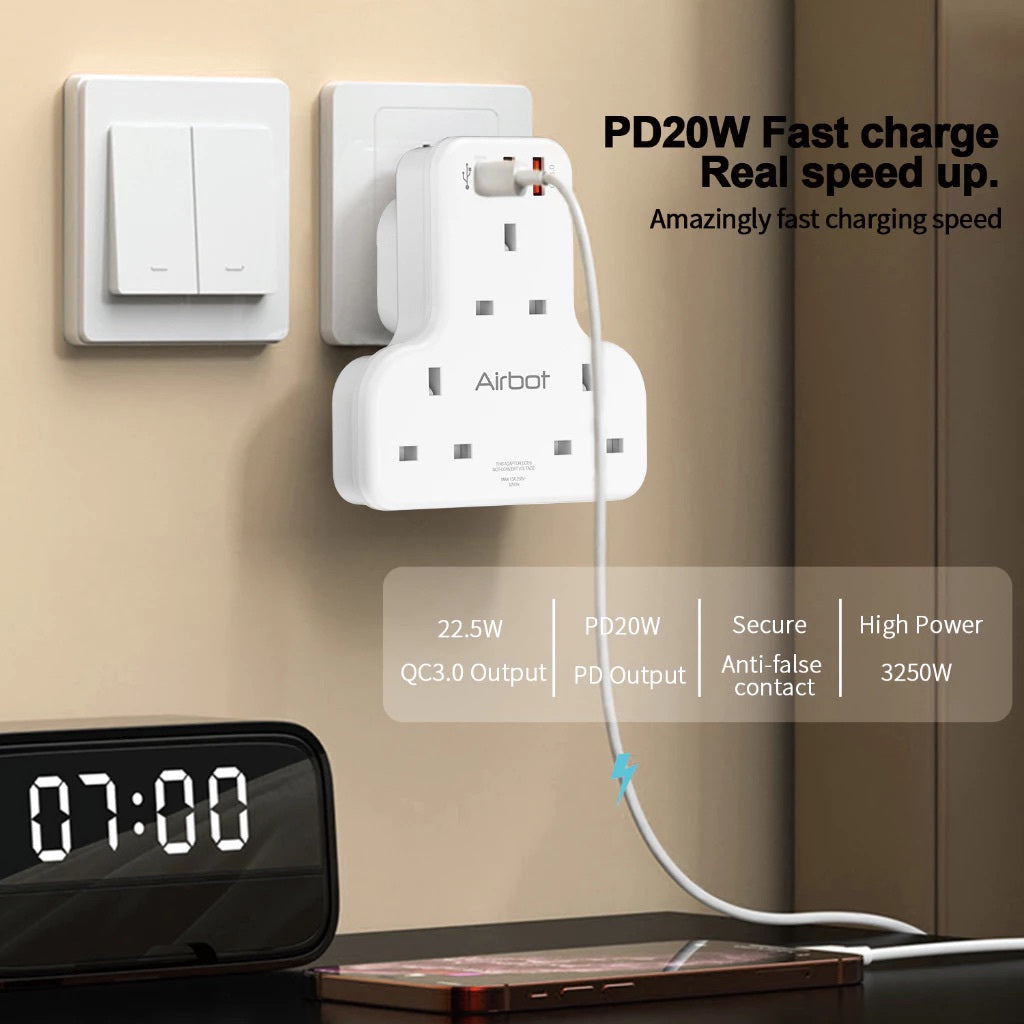 Airbot Anergy+ Multi Plug Extension Socket Air 3C-PD with USB+Type C