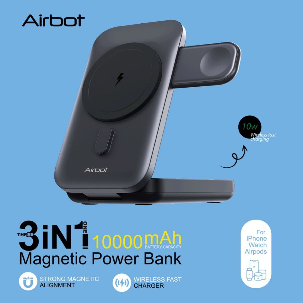 Airbot Power Bank 10000mAh with Magnetic Wireless Fast Charging