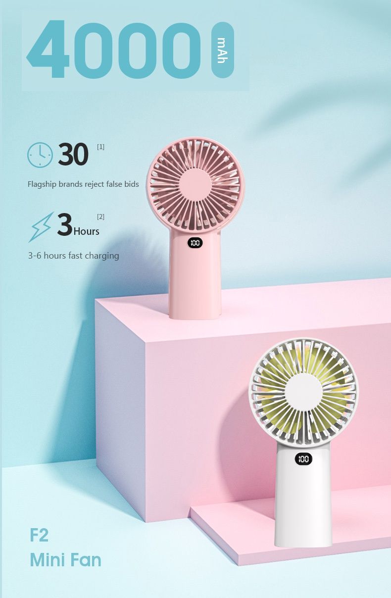 Cathay Portable Handheld Fan 5-Speed Strong Wind 4000mAh