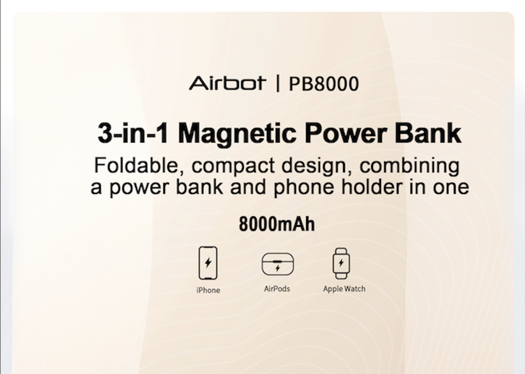 Airbot Power Bank 8000mAh with Magnetic Wireless Fast Charging