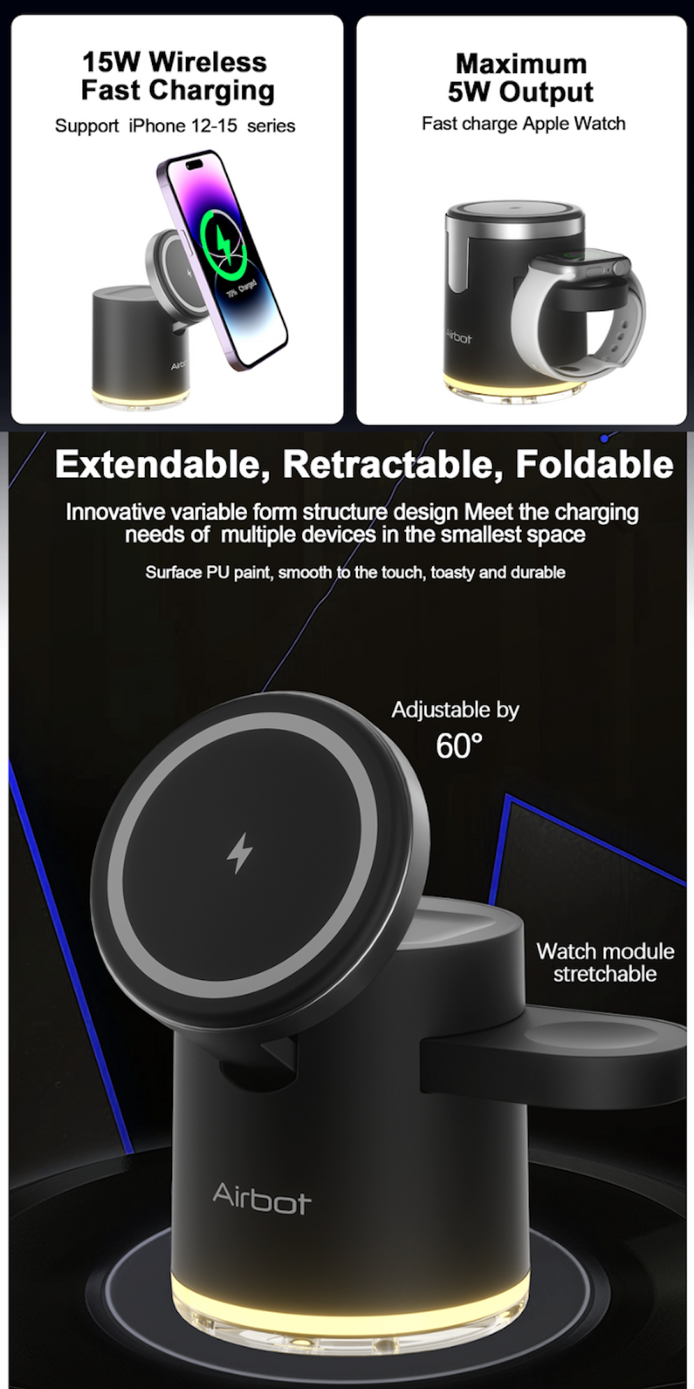 Airbot CS16 Magnetic Wireless Charging Station