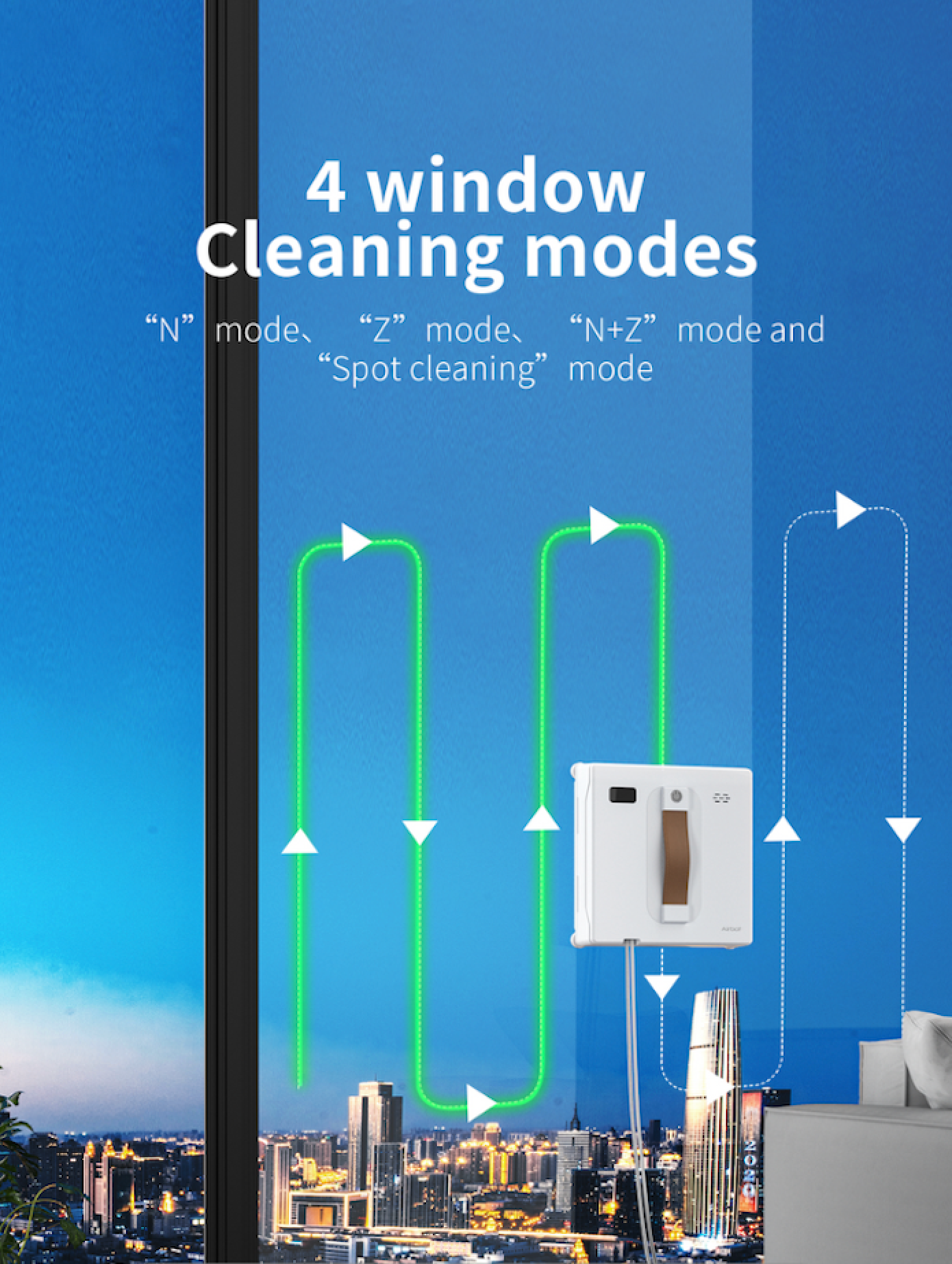 Airbot W2 Automatic Window Robot Cleaner | 8000Pa Suction Power Anti-Fall Protection Auto Water Spray Edge Cleaning