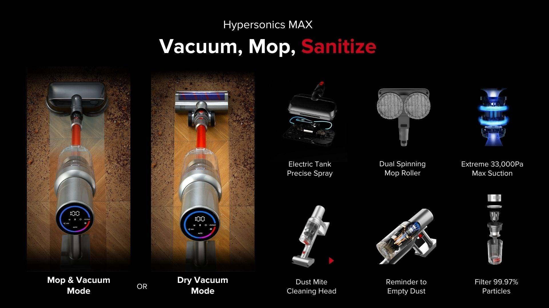 Airbot Multi-functional cordless vacuum cleaner Hypersonics MAX - Cathay Electronics SG