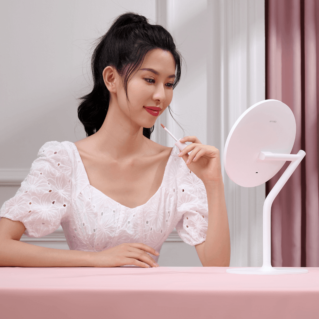 AMIRO Mini 2 Desk Makeup Mirror ( Pink ) - Cathay Electronics SG