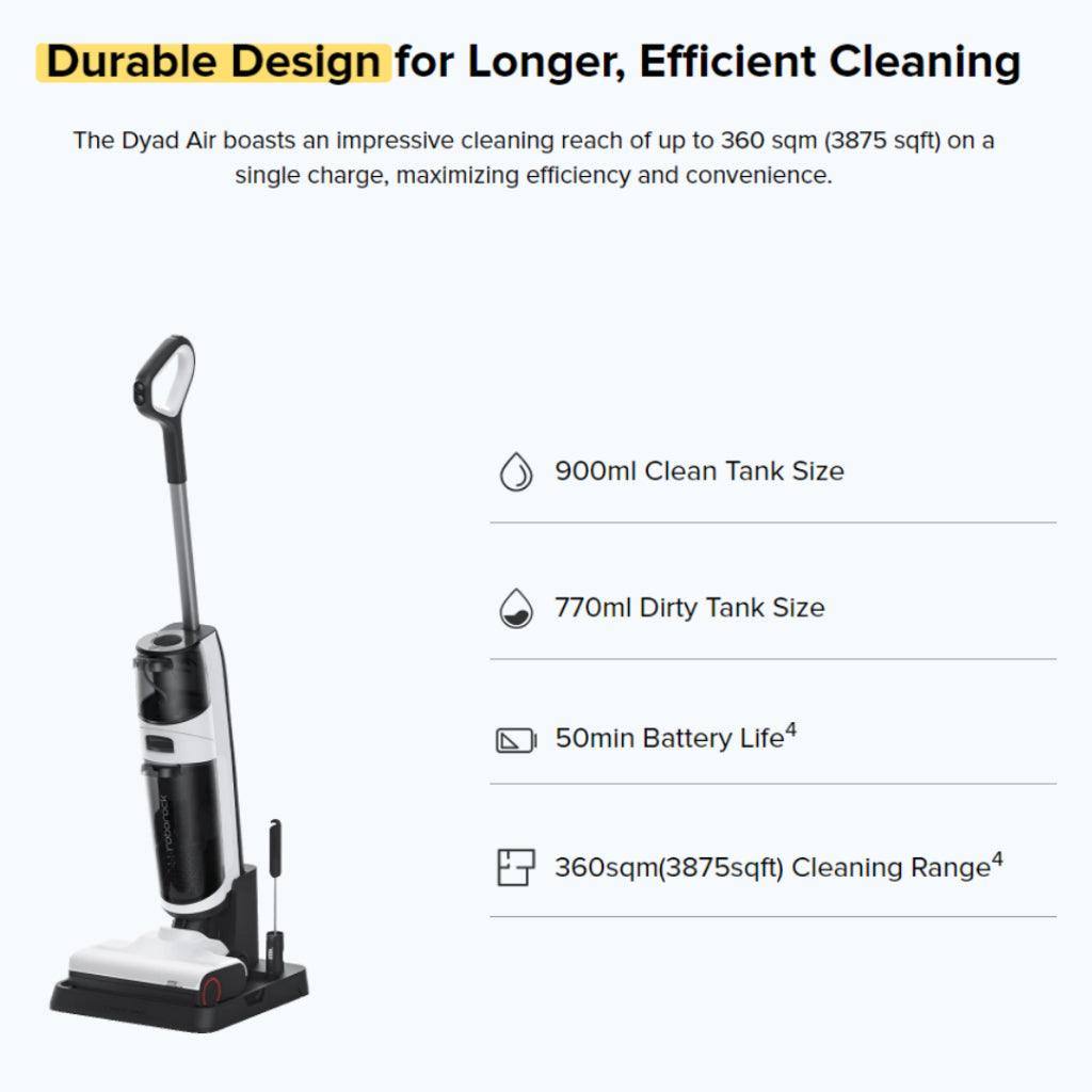 Roborock Dyad Air 17,000Pa Suction 3mm Edge Cleaning APP Wet Dry Vacuum Cleaner RevoBrush Self-Cleaning - Cathay Electronics SG